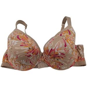 Cacique 42DD Full Coverage Underwire Bra‎ Tan Floral Padded Plus Size Lingerie
